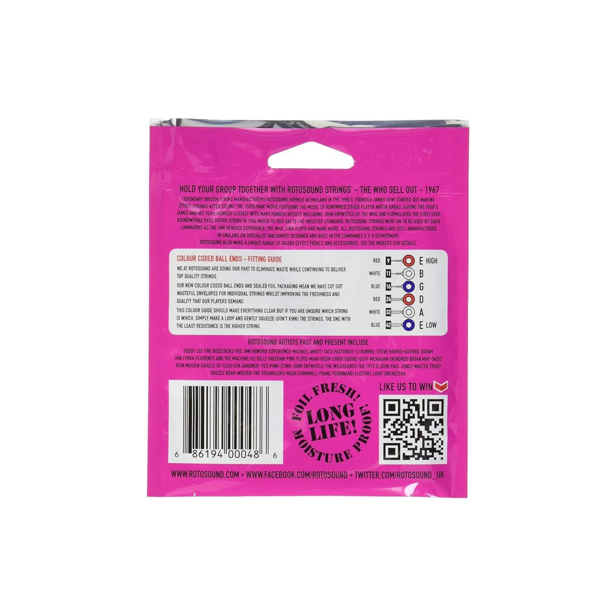 Rotosound Roto Pinks Electric Guitar Strings (7-String Set)